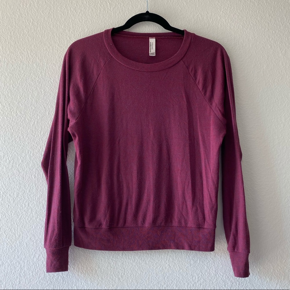 American Apparel Cranberry Triblend Long Sleeve